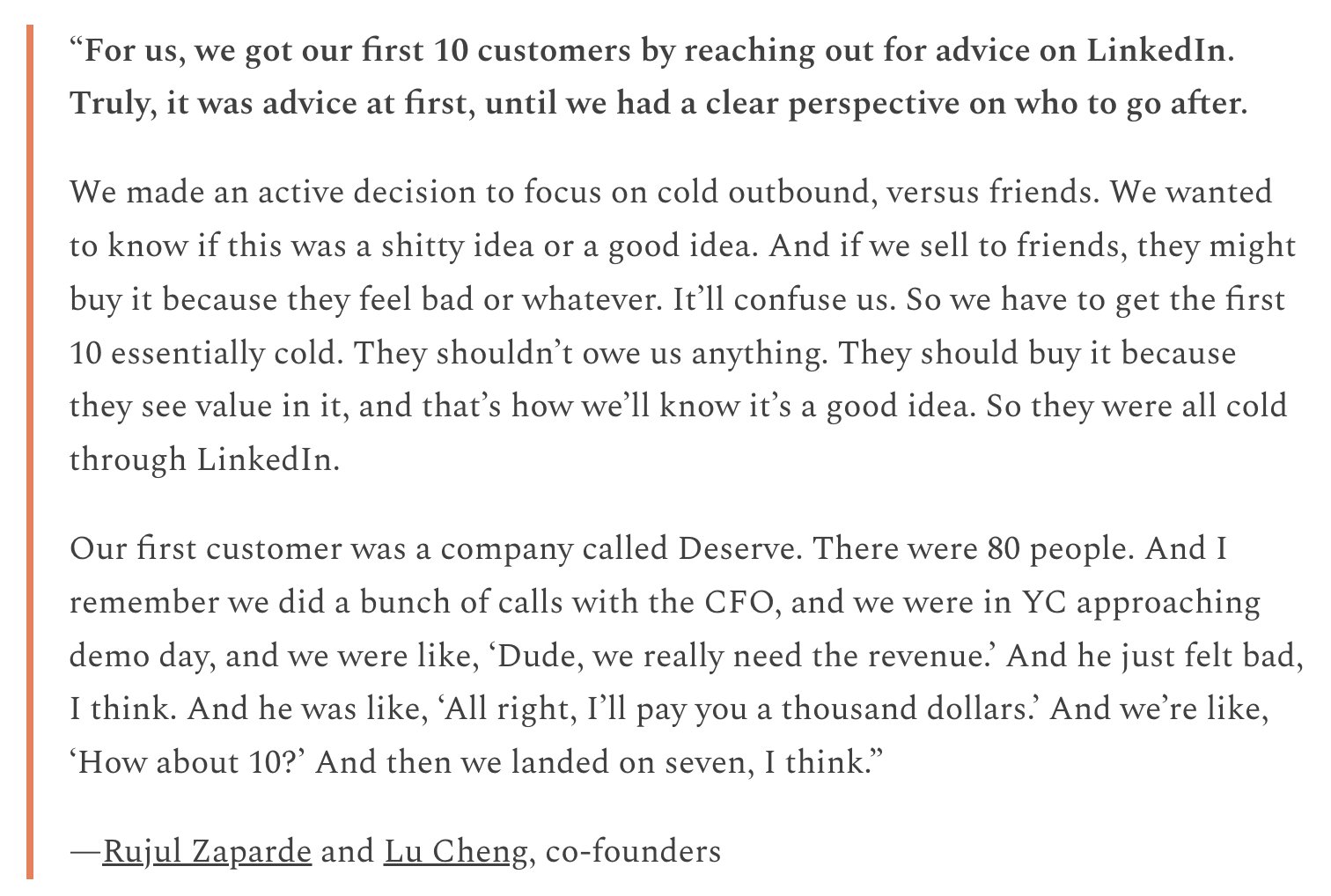 Zip HQ founders use LinkedIn cold DMs for early feedback