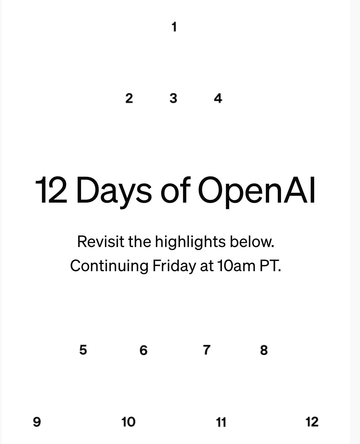 OpenAI’s 12 Days Campaign Launches with Daily AI Innovations