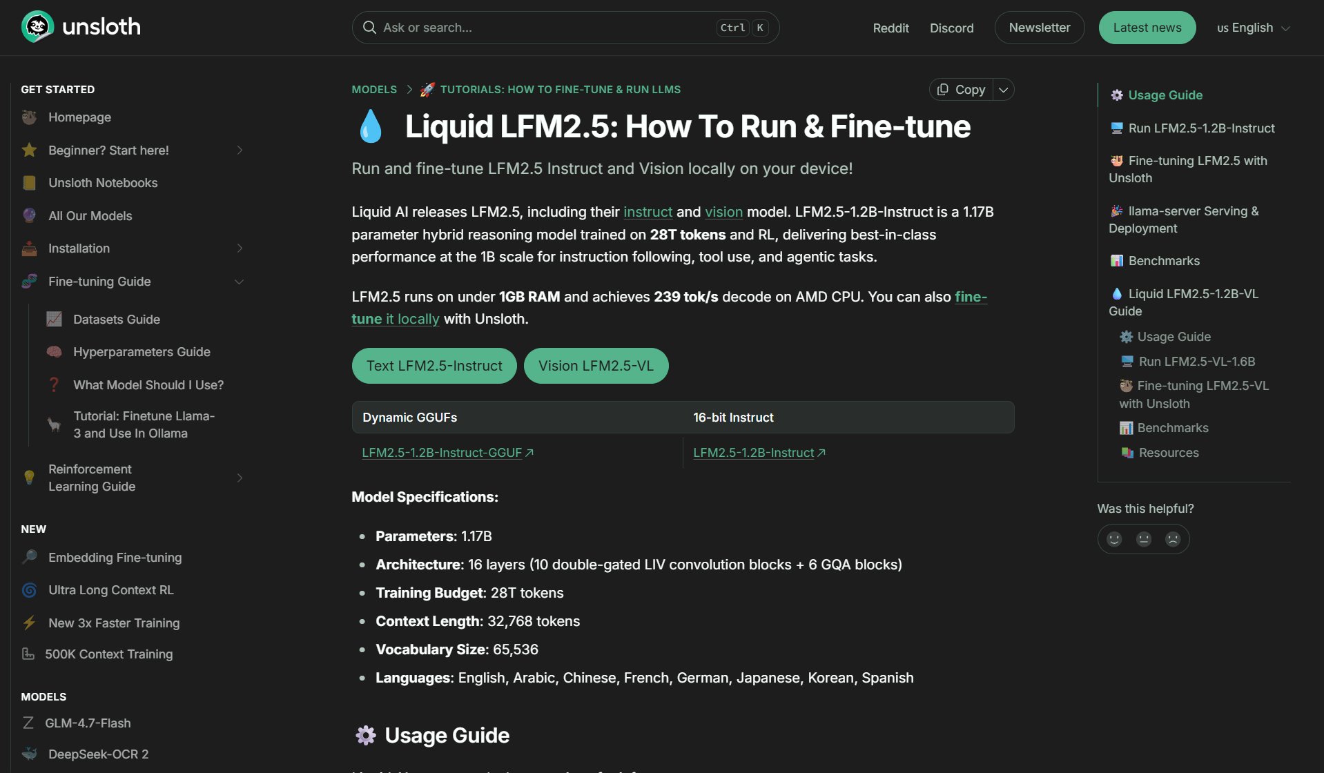LFM2.5 notebooks update: SFT, GRPO, CPT with vision