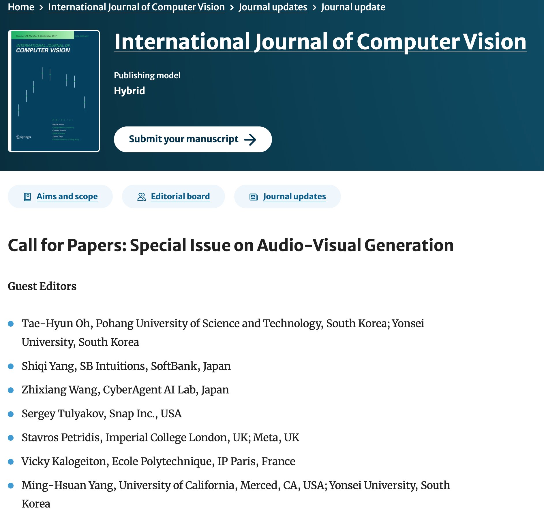 Springer Journal Opens Submission Call for AI Research