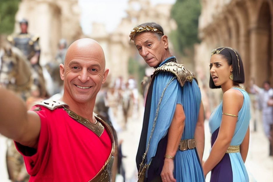 AI-Generated Selfies Through Time: From Ancient Rome to Present