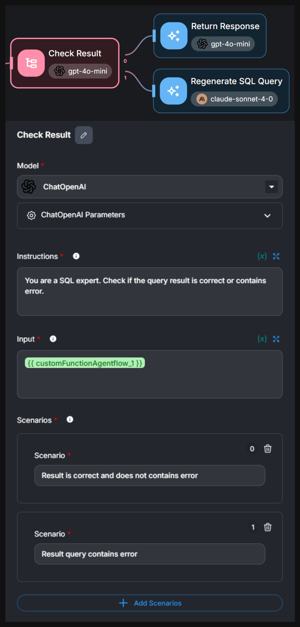 Result Validation in AI Agent Systems: Error Detection Flow