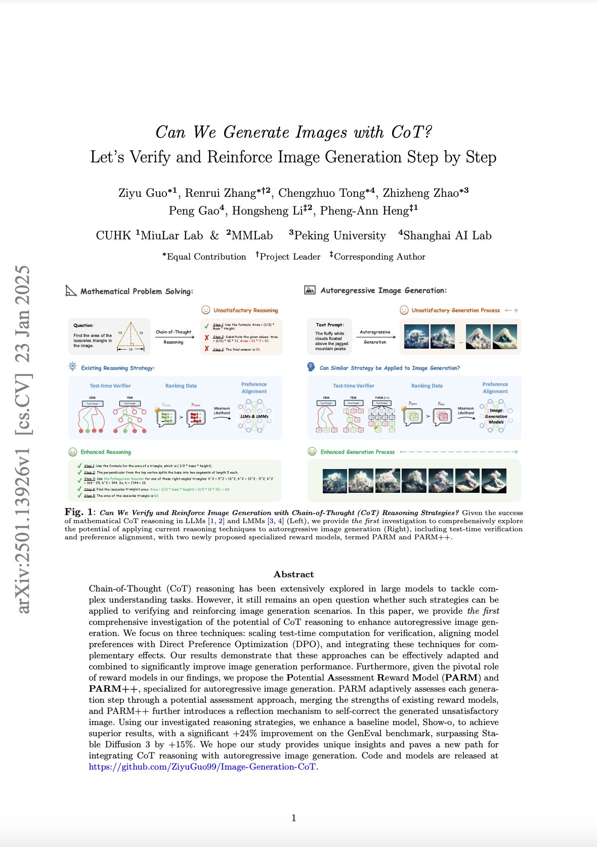 Chain of Thought for Image Generation: Step by Step Verification