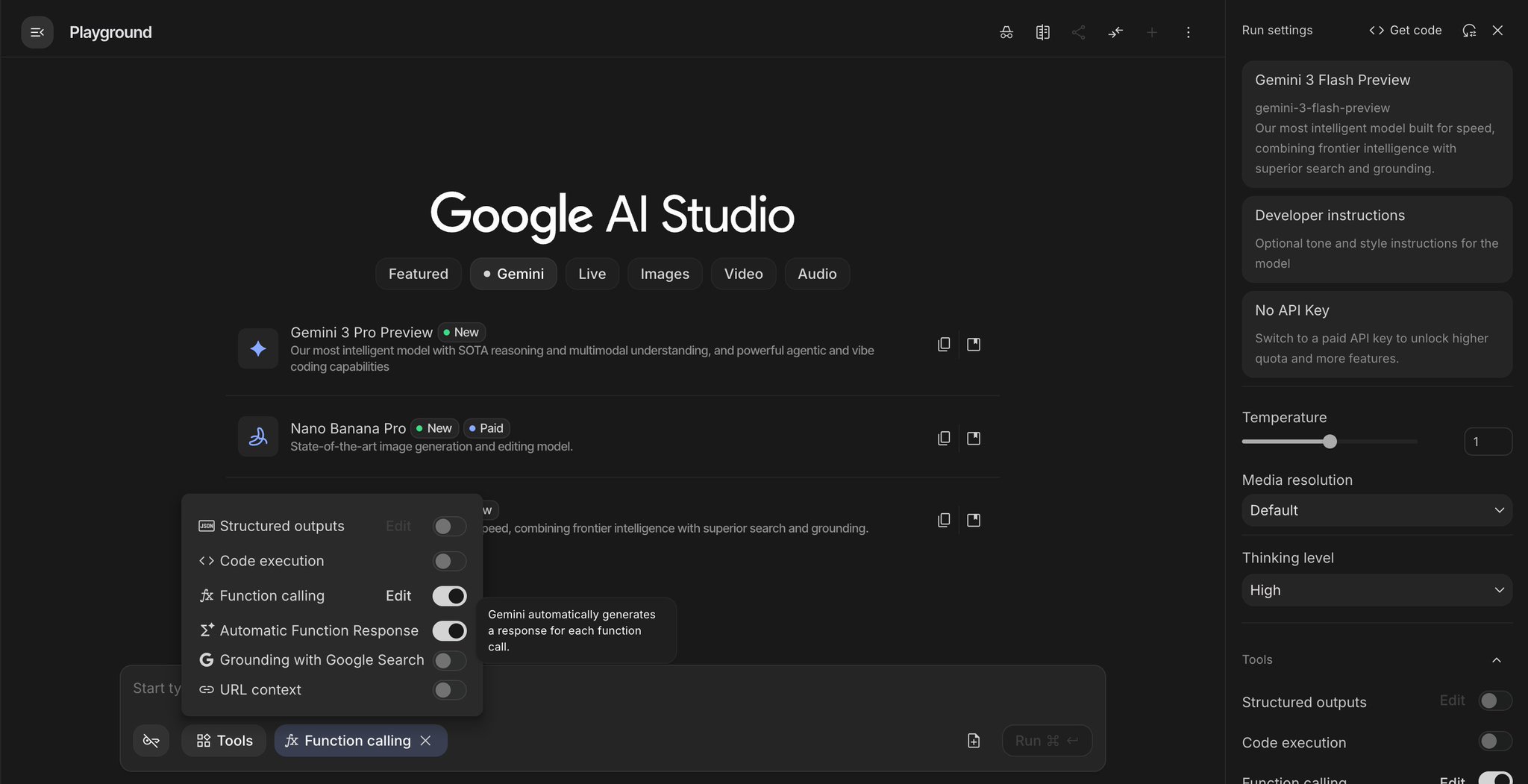 AI Studio Adds Tools UI and Auto Function Response