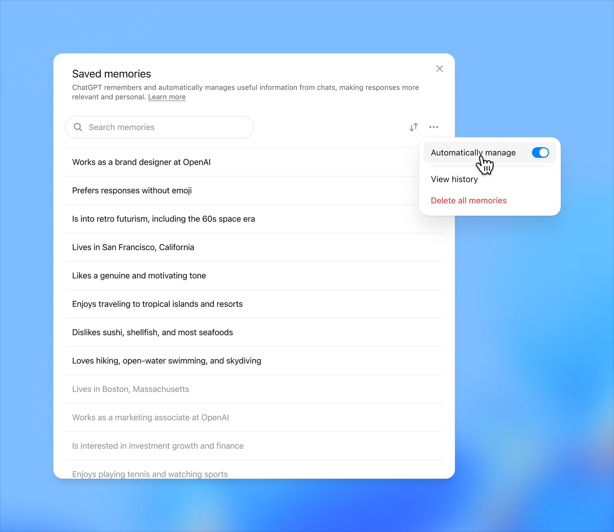 ChatGPT Automatic Memory Management Now Available to Plus Pro Users