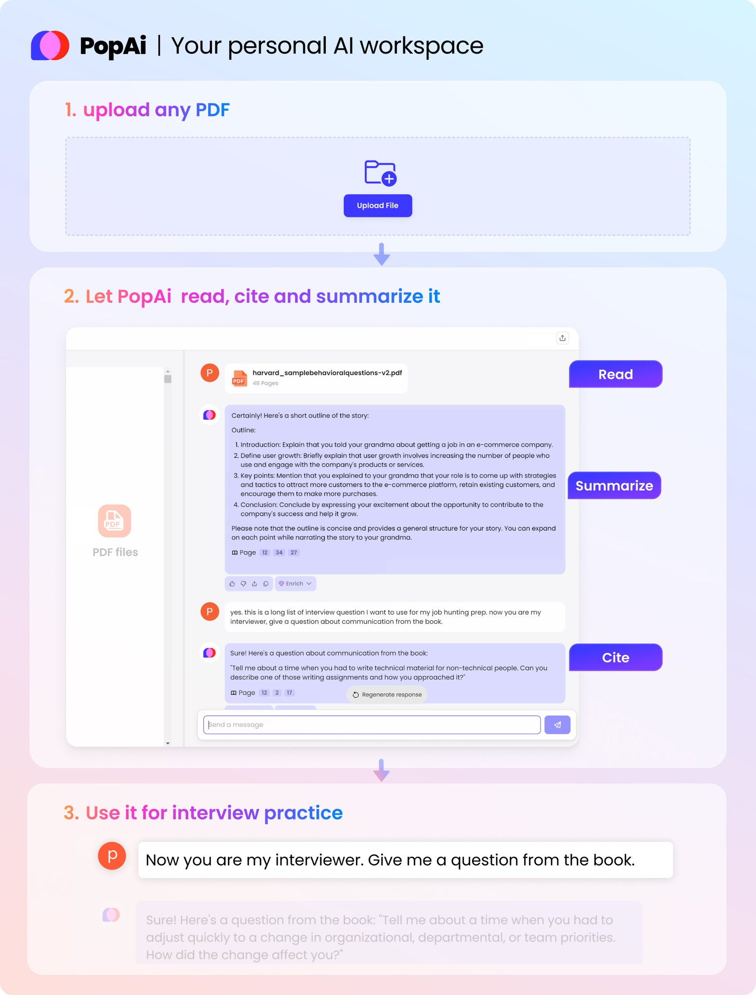 PopAi Document Chat Tool Helps Practice Job Interview Skills