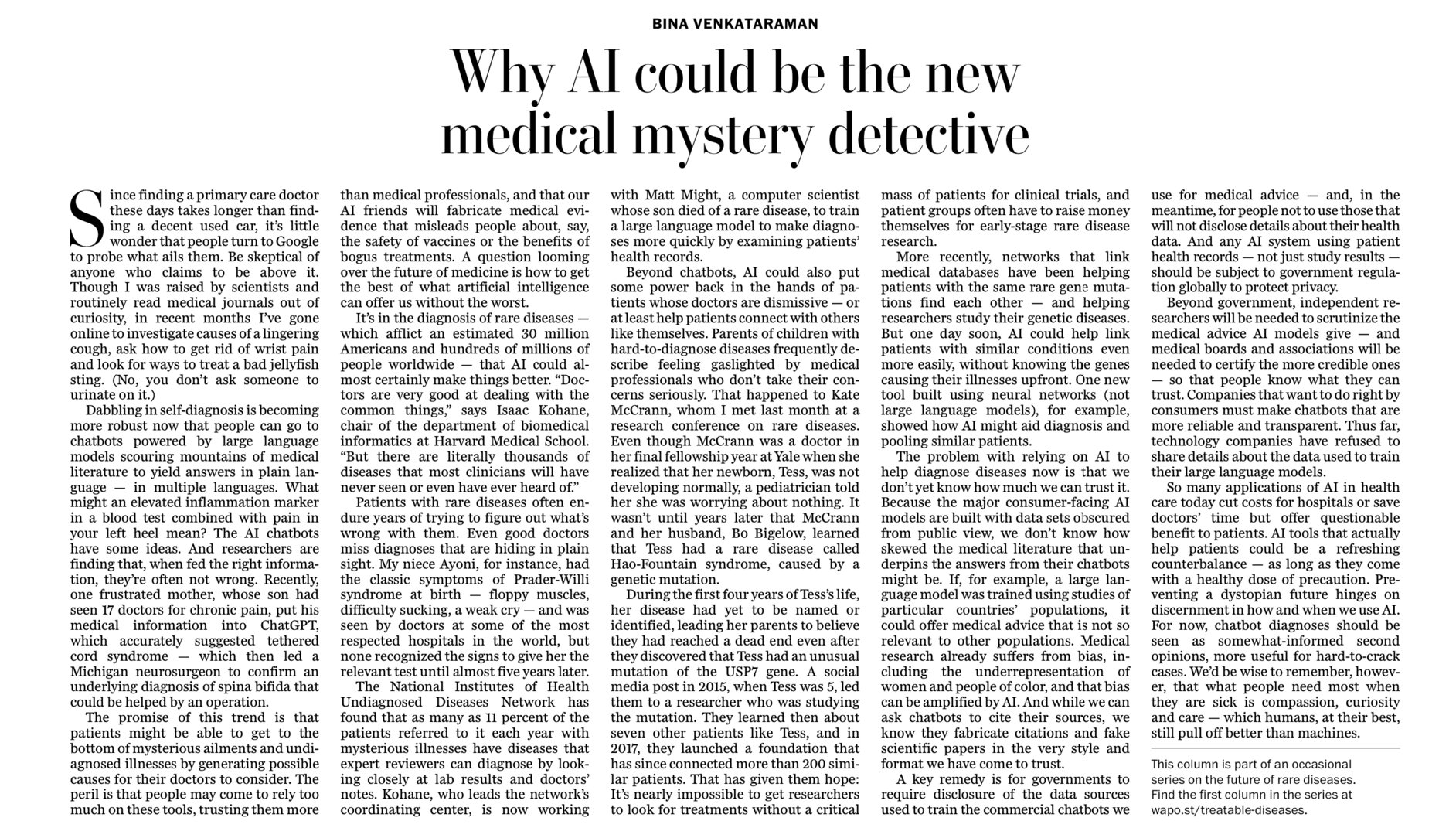 AI LLMs Promise Better Diagnosis for Rare Diseases