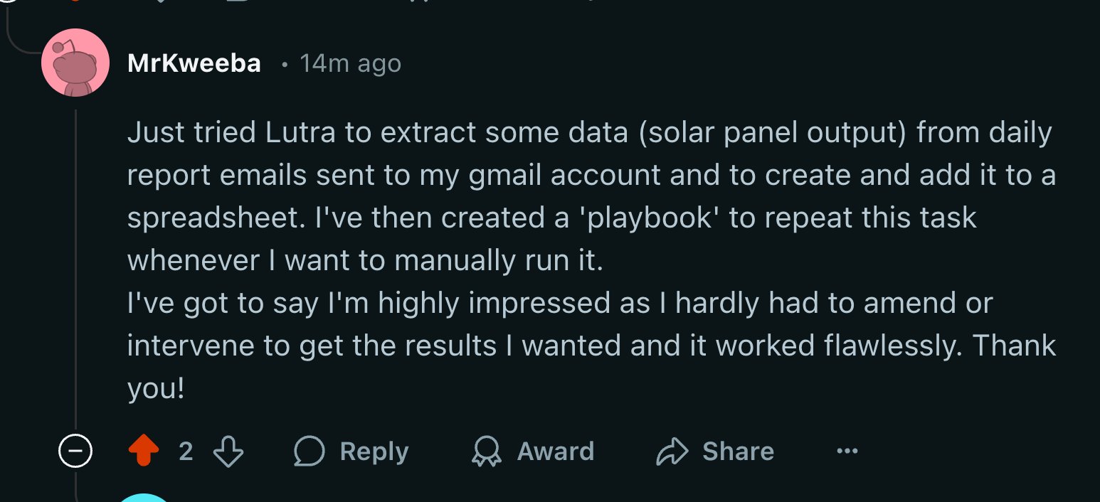Lutra_AI Agent Gains User Adoption from Reddit Discovery