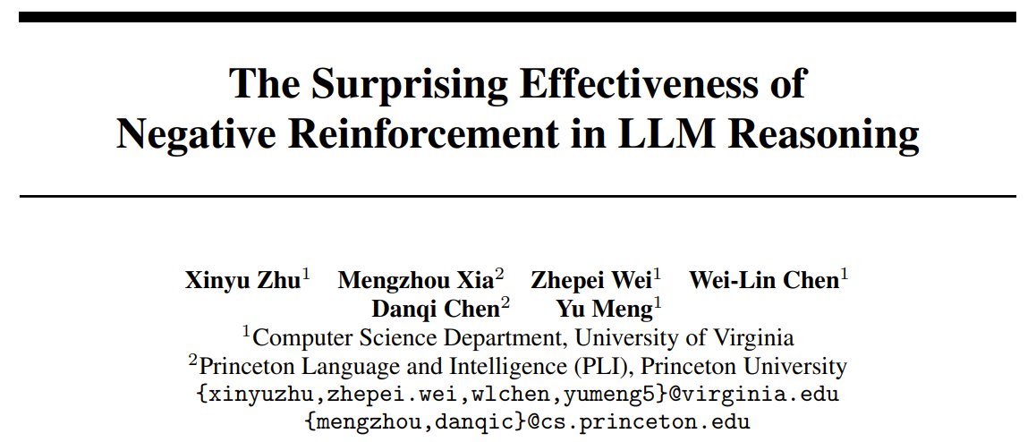 Negative Reinforcement Boosts LLM Reasoning Effectiveness