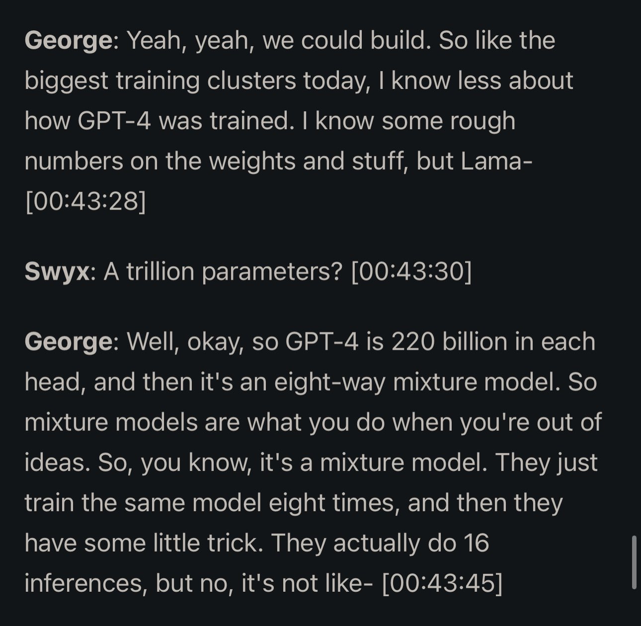 GPT-4 Architecture: 8 Experts with 16-Iteration Inference