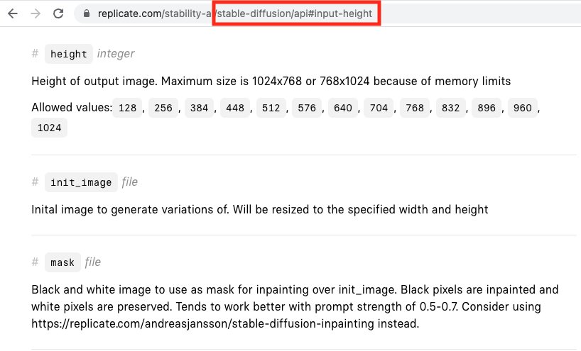 Model input parameters now have shareable anchor links