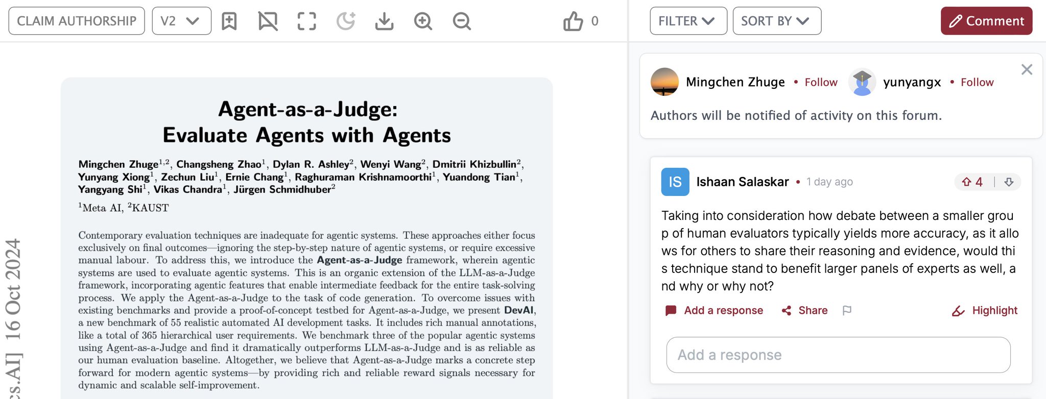 Agent-as-a-Judge: AI Agents Evaluating Other Agents
