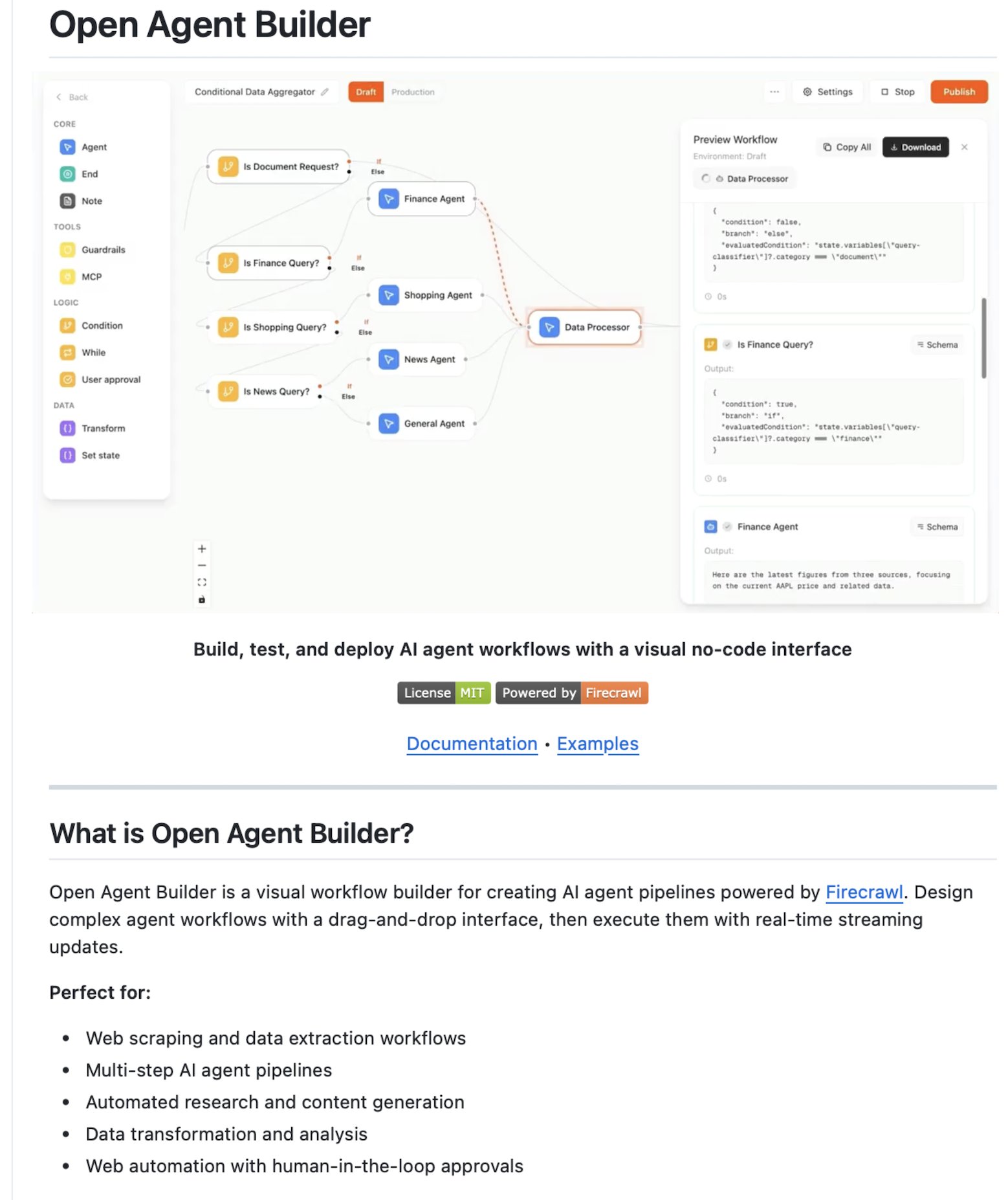 Open Agent Builder: Visual Workflow for AI Agents