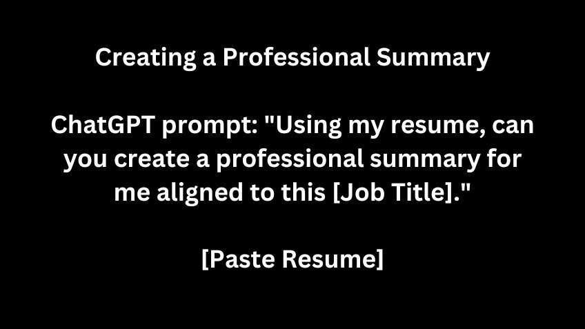 Creating a Professional Summary with ChatGPT