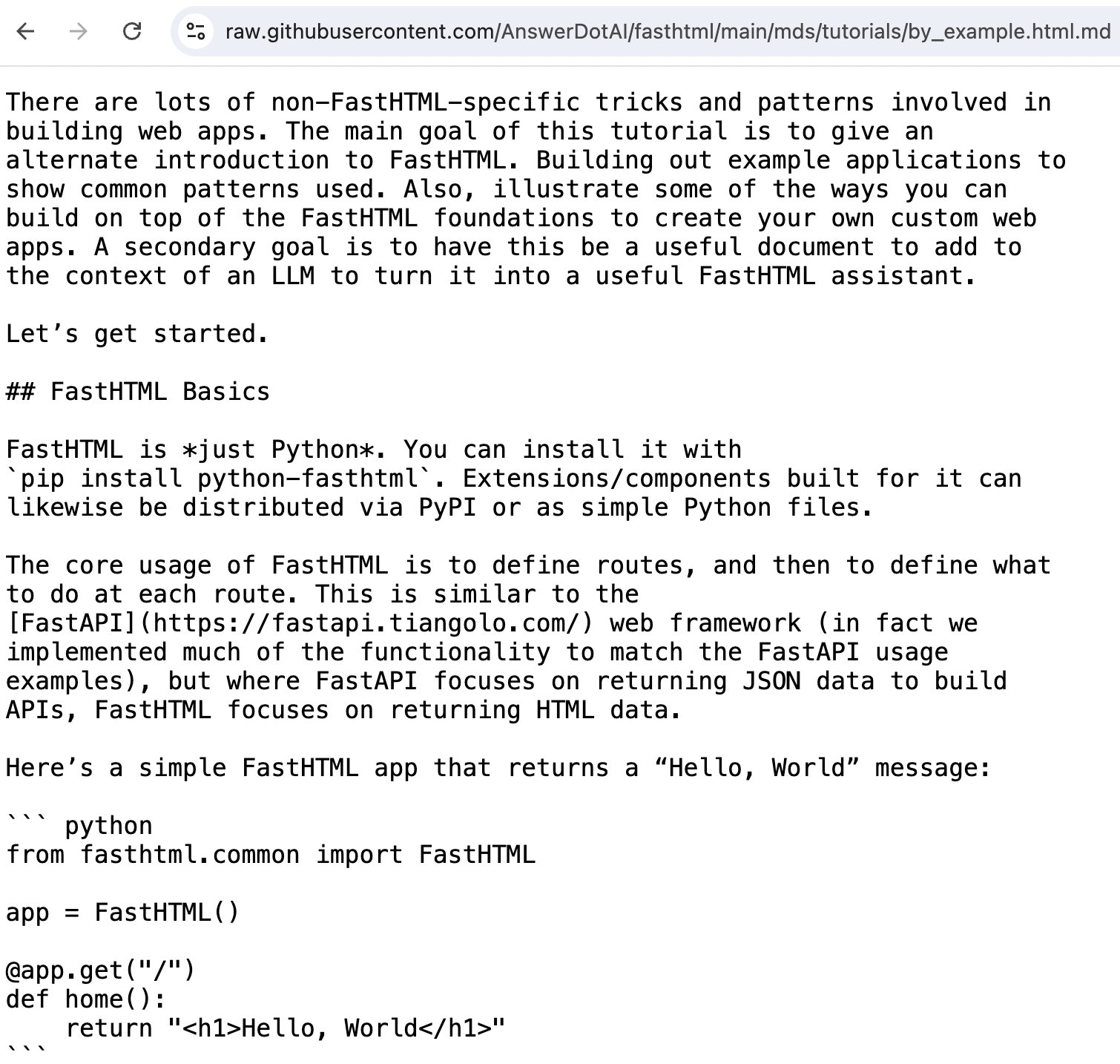 FastHTML Documentation Designed for LLMs and Humans