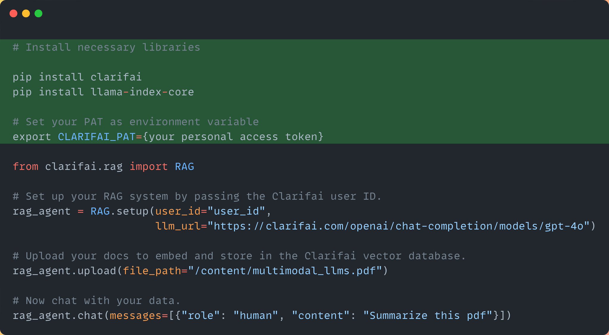 Install Clarifai SDK Llama-index Setup Guide