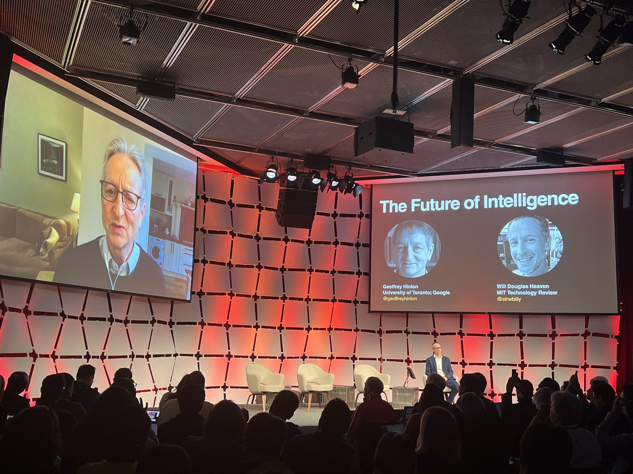 Geoffrey Hinton Draws Standing Room Crowd at MIT Tech Review