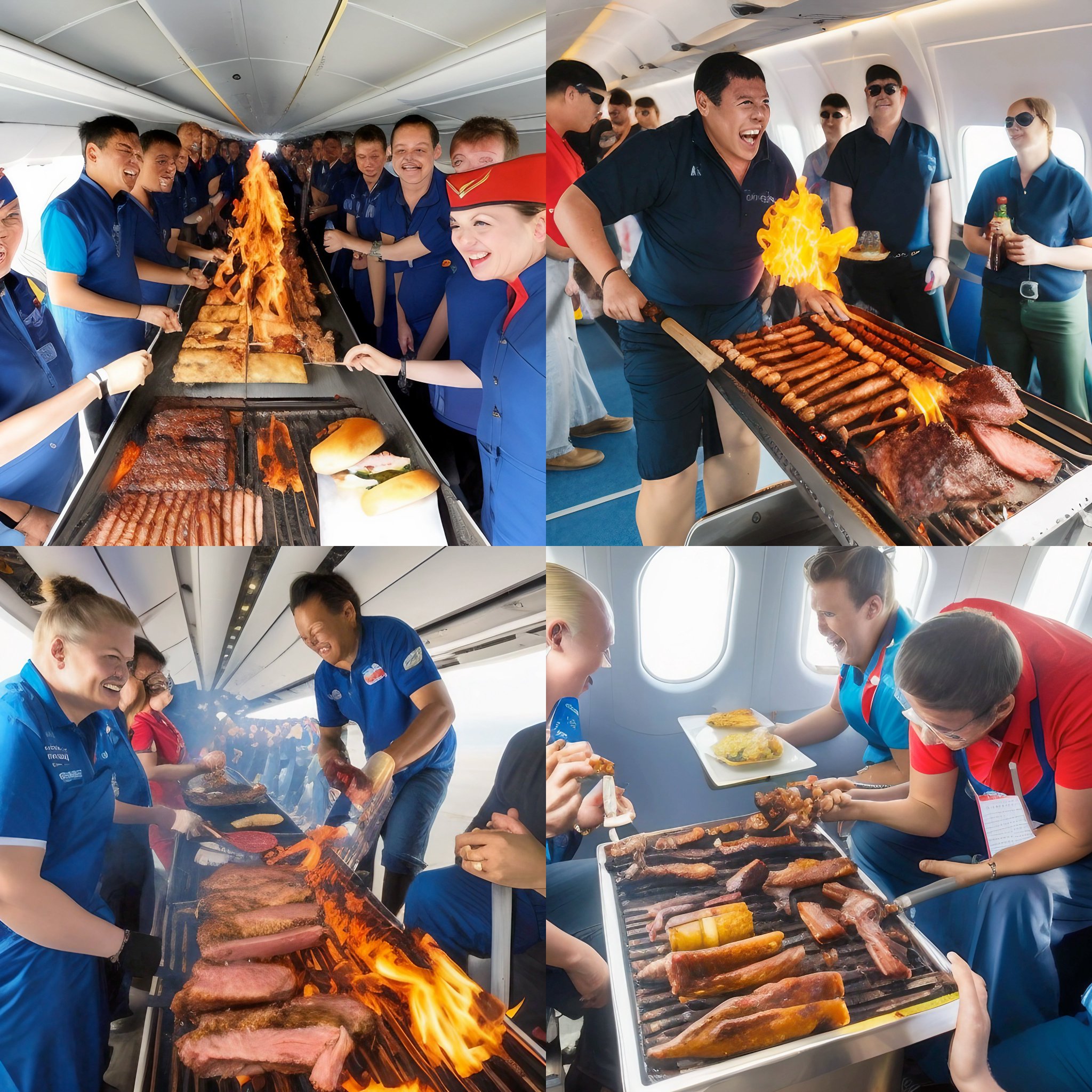 Barbecue Competition Onboard an Airplane with Stable Diffusion