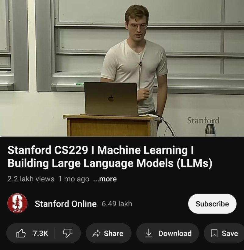 Stanford CS229: Building Large Language Models Explained