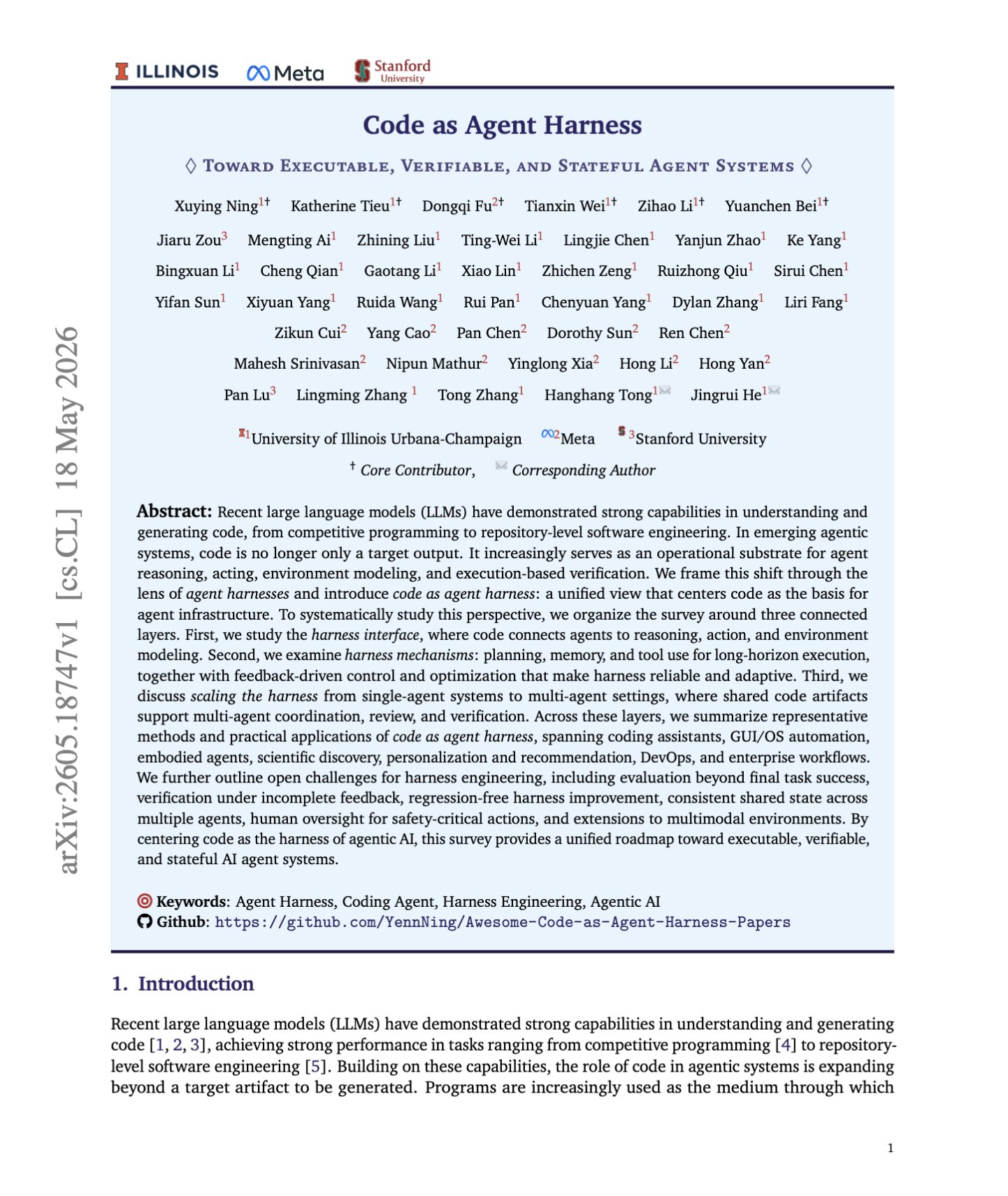 Code as Agent Harness: Meta Paper Reframes AI Systems