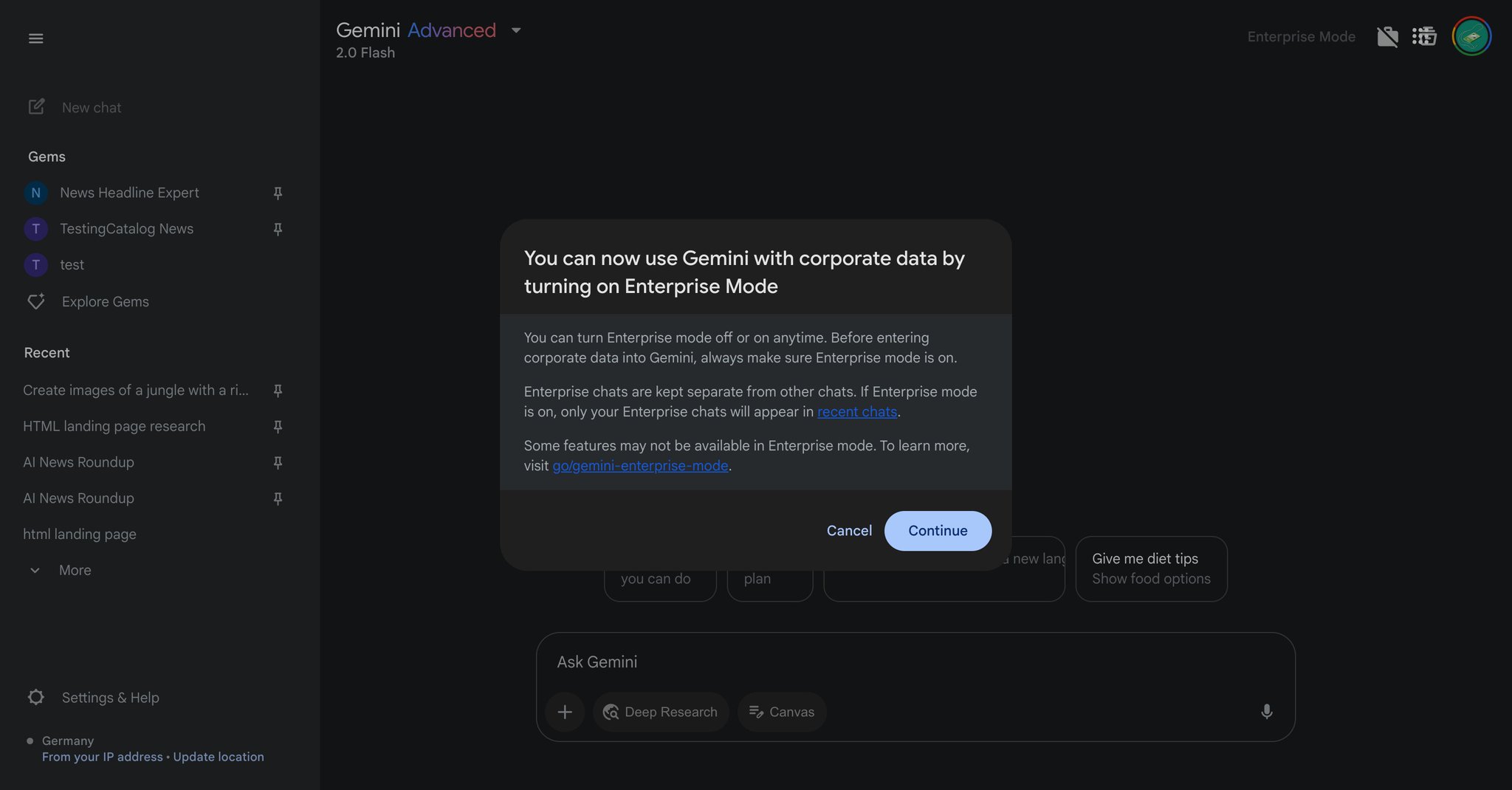 Google improves Enterprise Mode on Gemini
