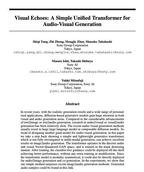 Image-Guided Audio Generation and Co-Generation Samples