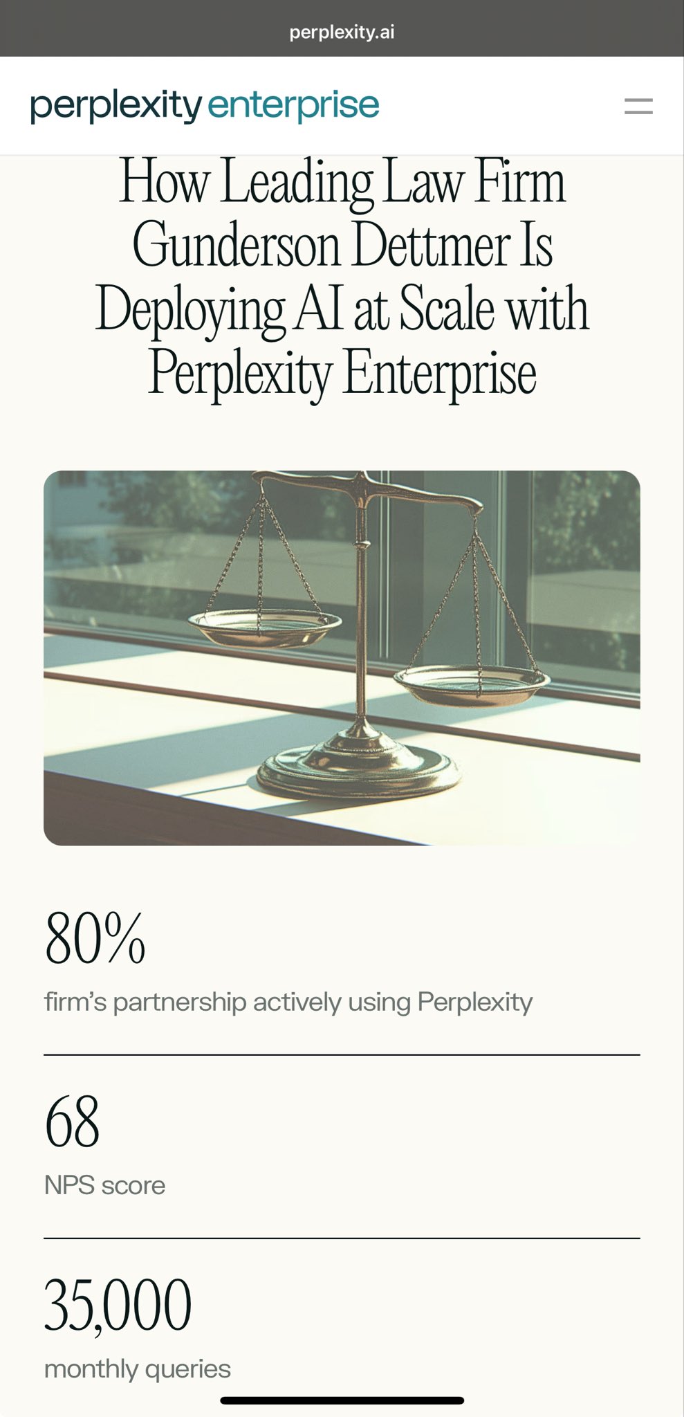 Perplexity Enterprise Adoption in Legal Services Industry