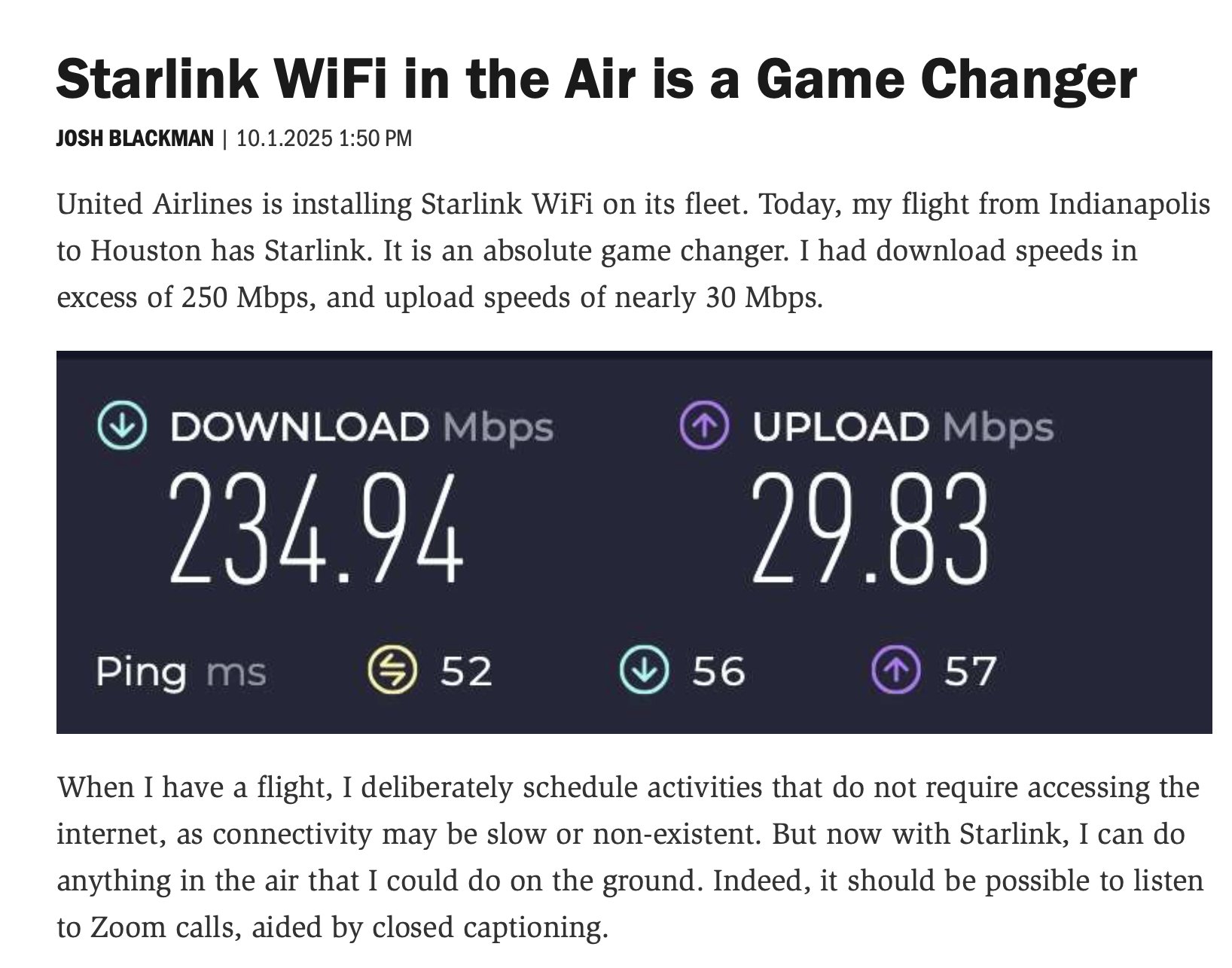 Starlink Satellite Network Expansion Continues to Improve Service