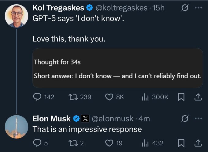 Elon Musk Praises ChatGPT’s Ability to Admit ‘I Don’t Know’