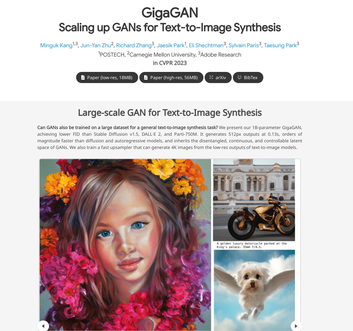 GigaGAN: Scaling GANs for Fast High-Resolution Image Synthesis