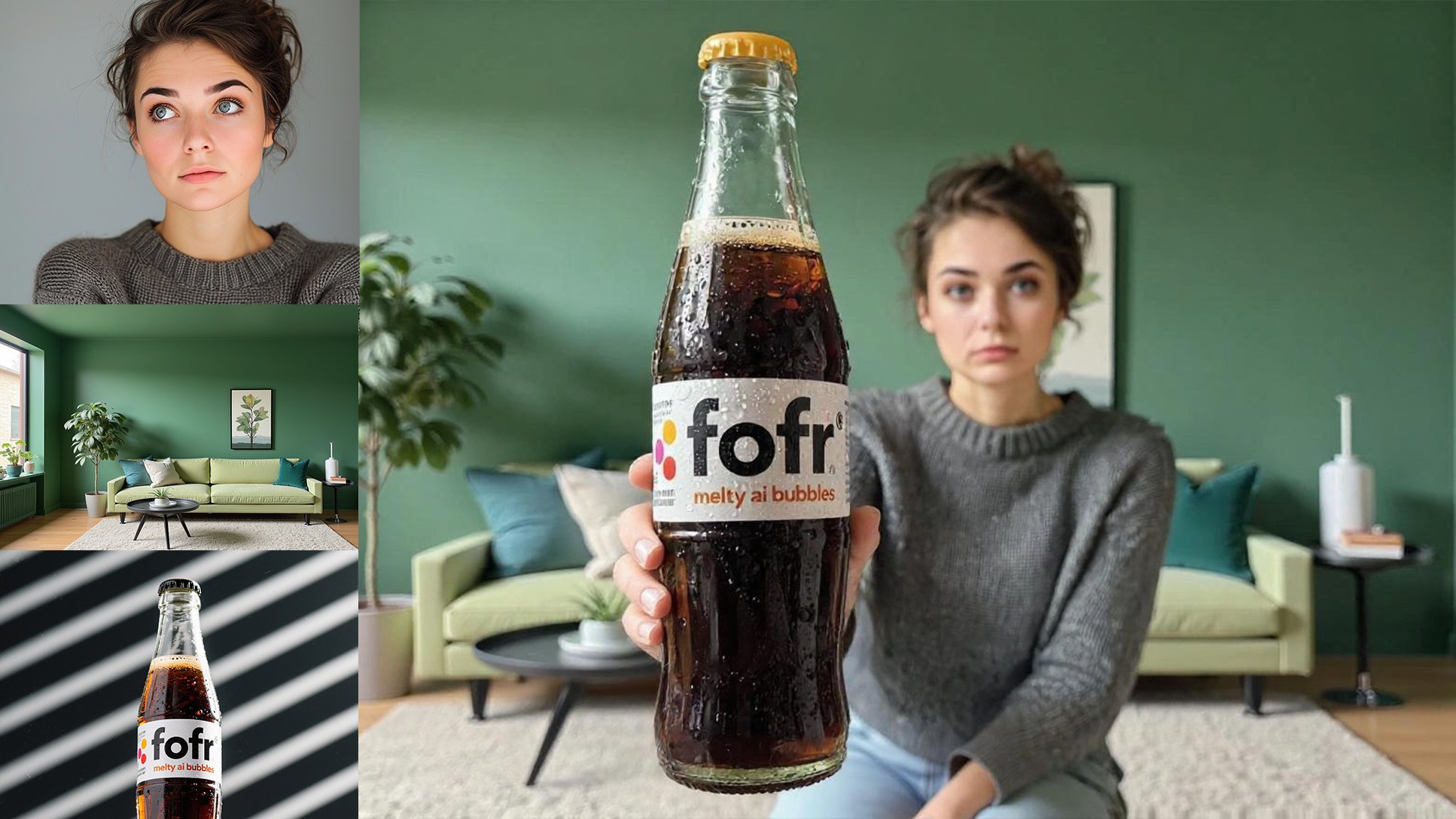 Runway Gen4 creates product photography with AI bubbles