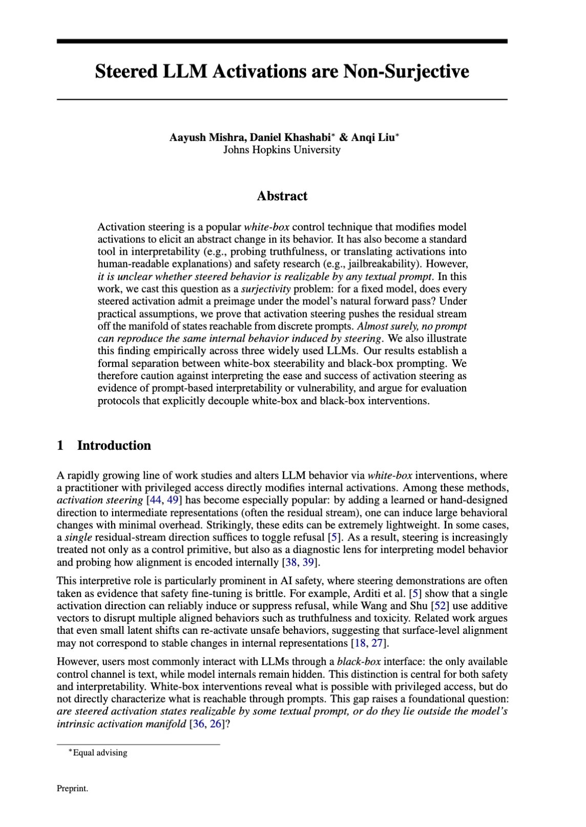 Research on Steered LLM Activations and Manifold Reachability