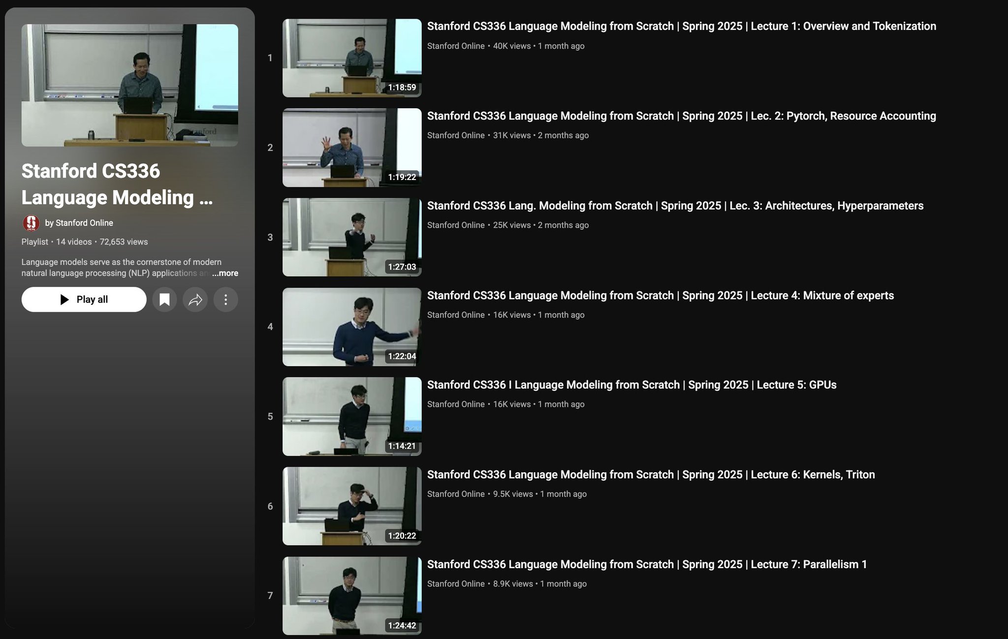 Stanford CS336: Complete LLM Development from Data to Deployment