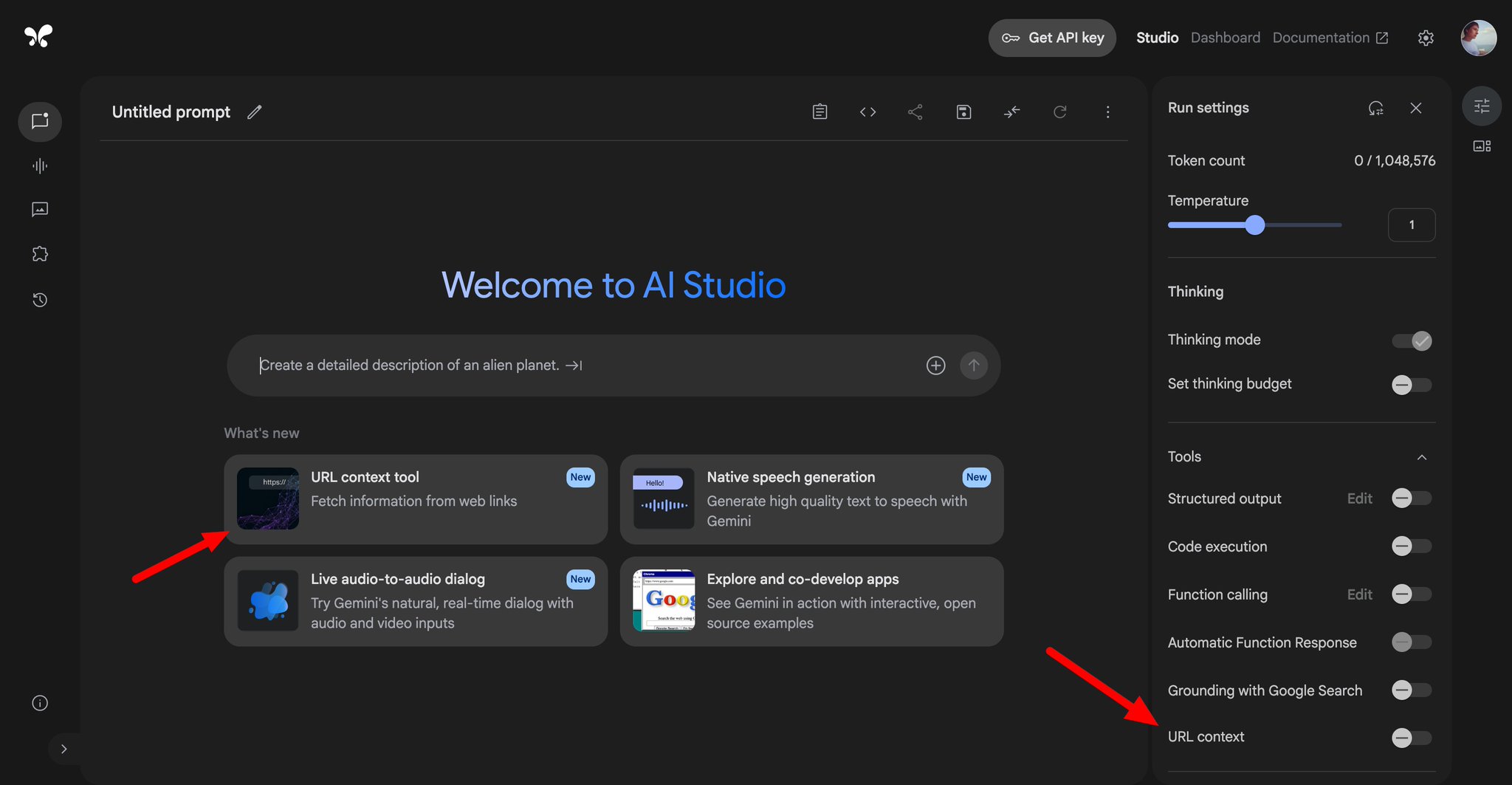 Google AI Studio Adds URL Context Control