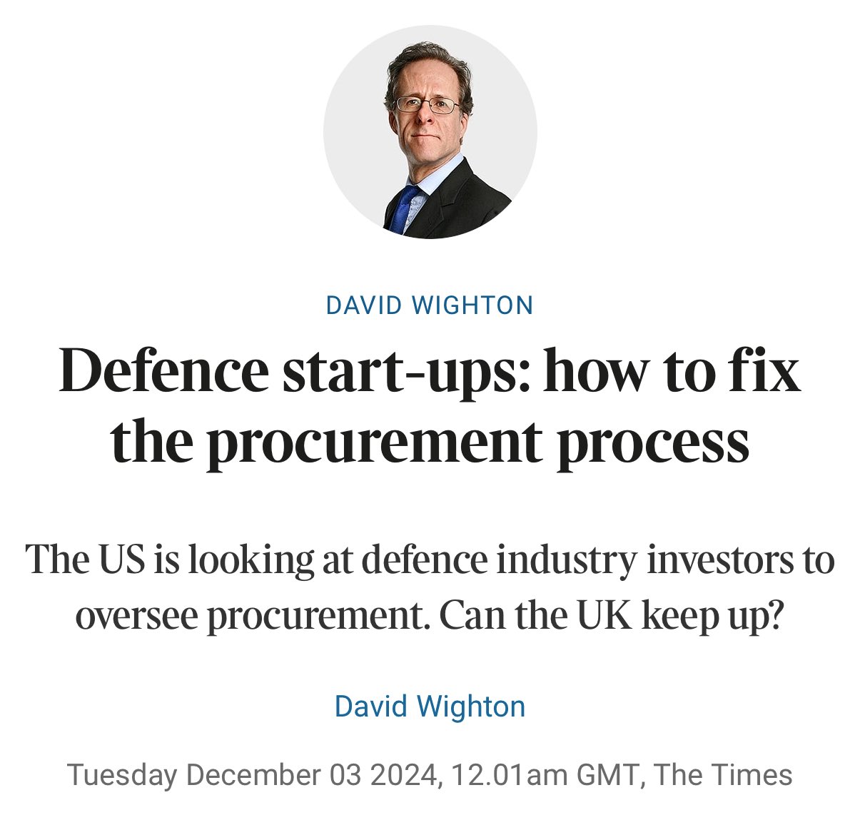 UK MOD needs culture shift on defence startup funding