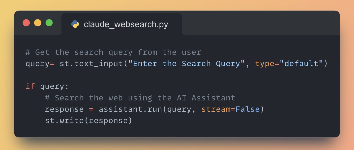 Web Search Integration with Claude Sonnet 3.5