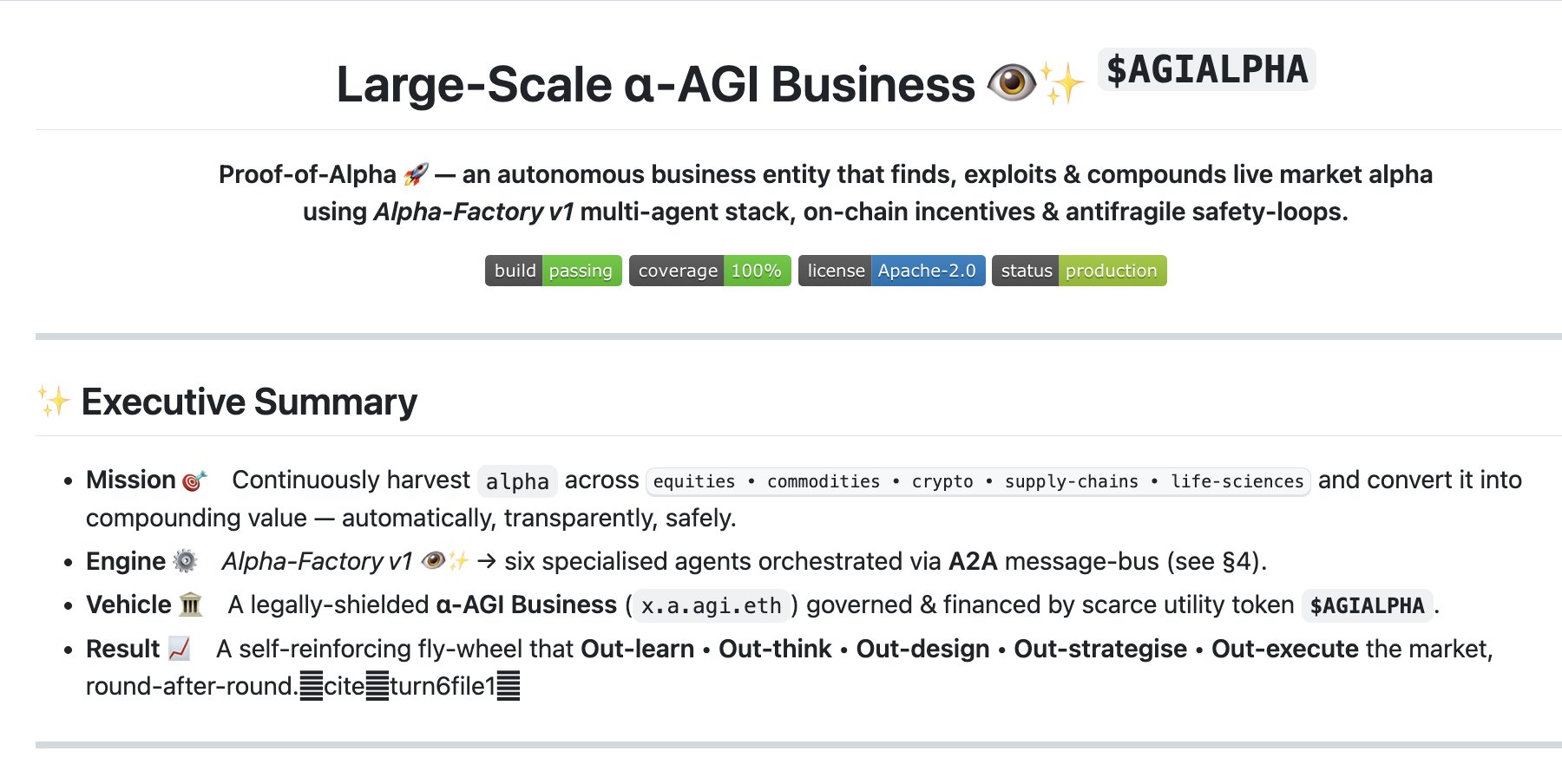 Alpha-AGI Business: Autonomous Enterprise Creating Compounding Value