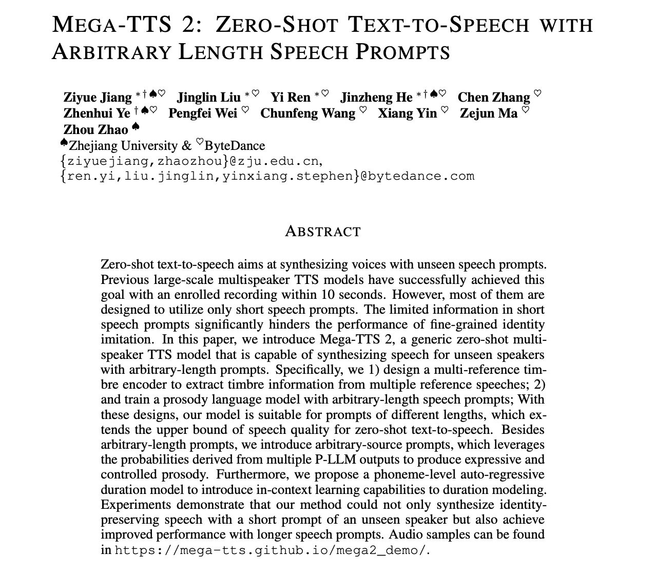 Mega-TTS 2: Zero-Shot Text-to-Speech with Arbitrary Length Prompts