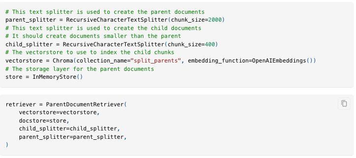 Parent Document Retriever: Semantic Chunk Embeddings Strategy