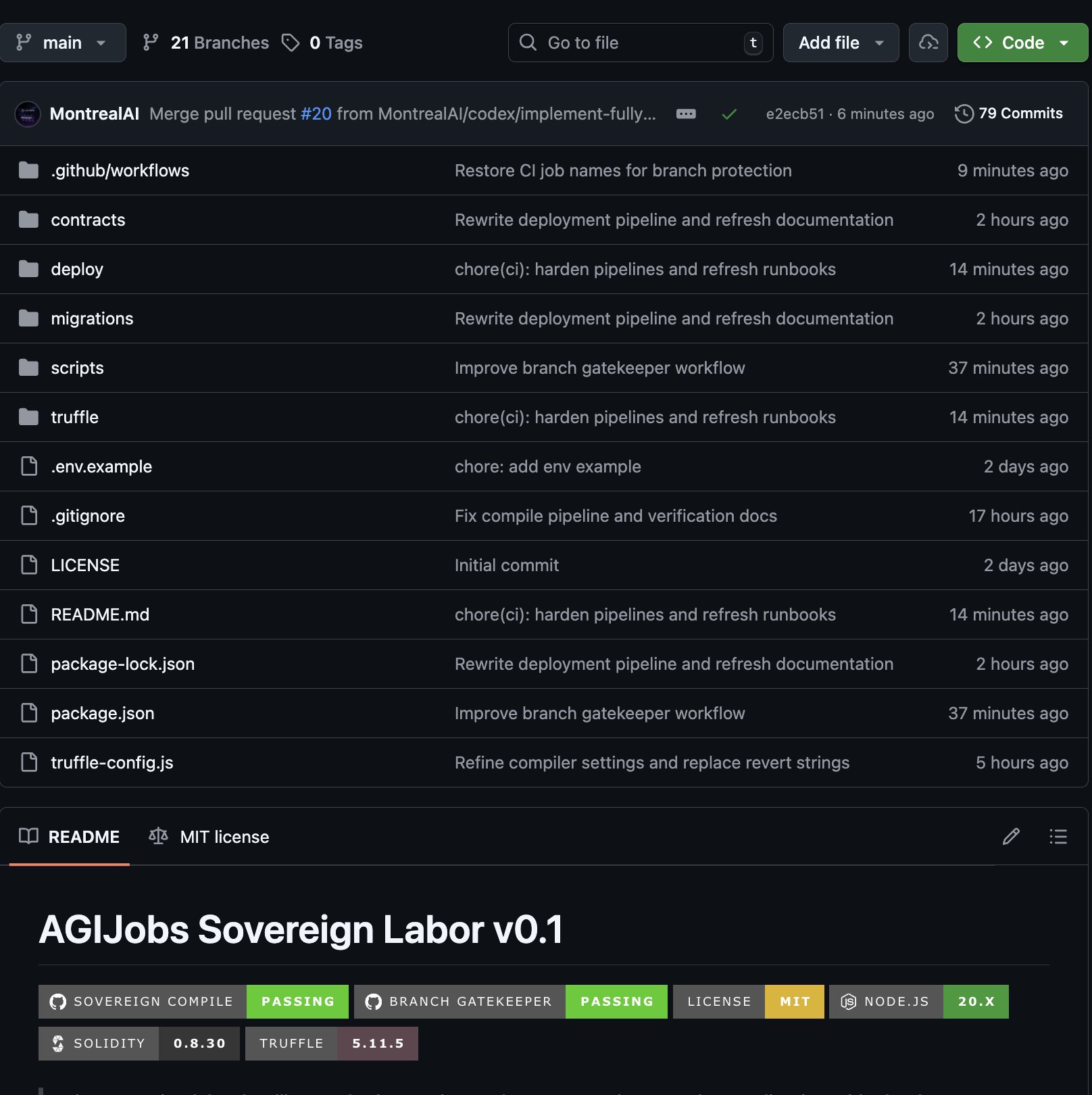 AGIJobs Sovereign Labor v0.1 GitHub Project Launch