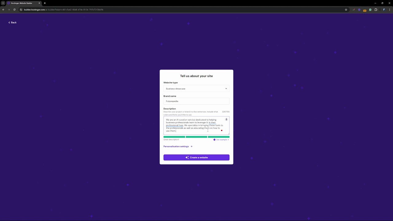 Hostinger AI Website Builder Listed on Futurepedia
