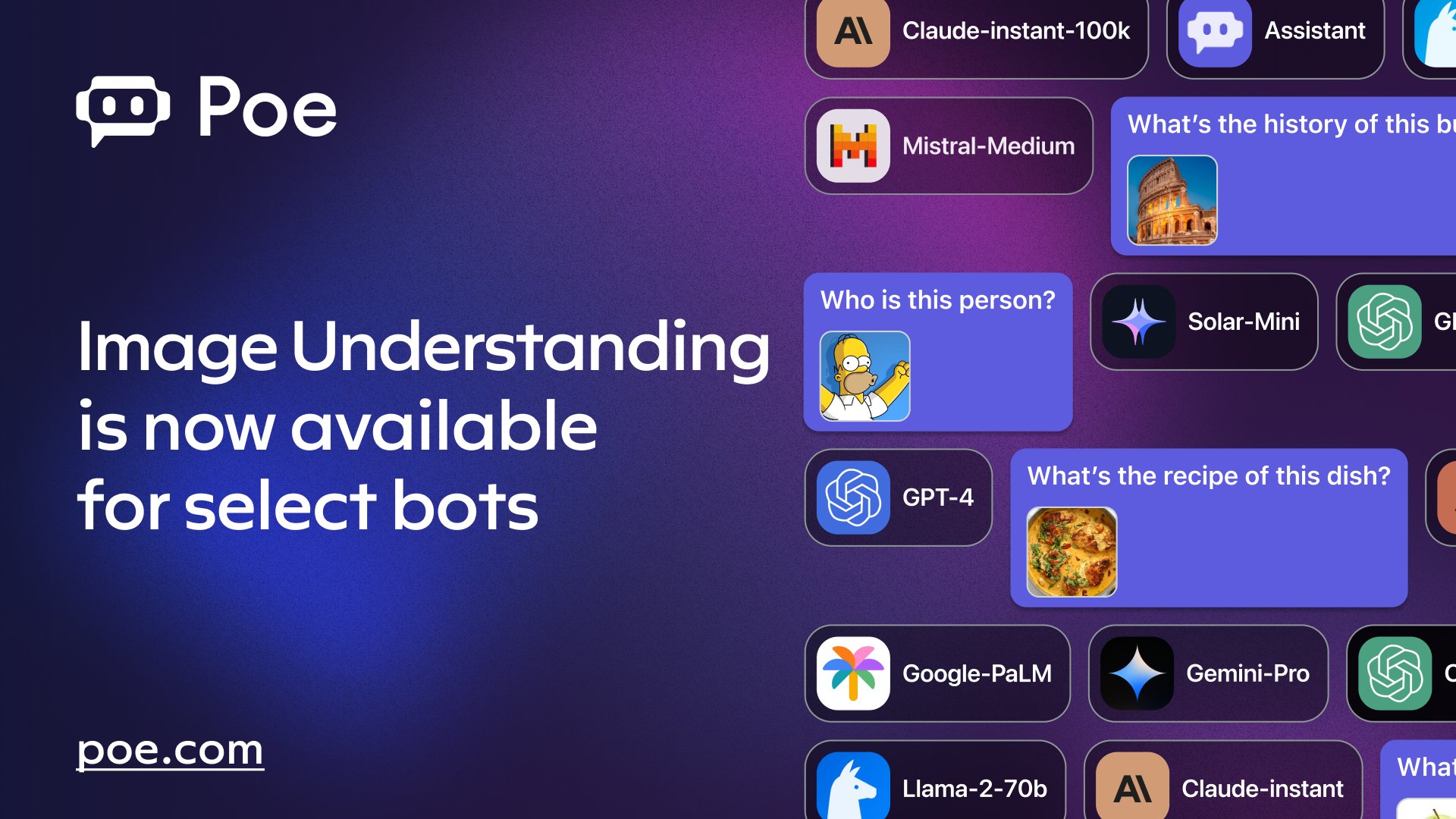 Poe Enables GPT-4V Image Understanding Across All Bots