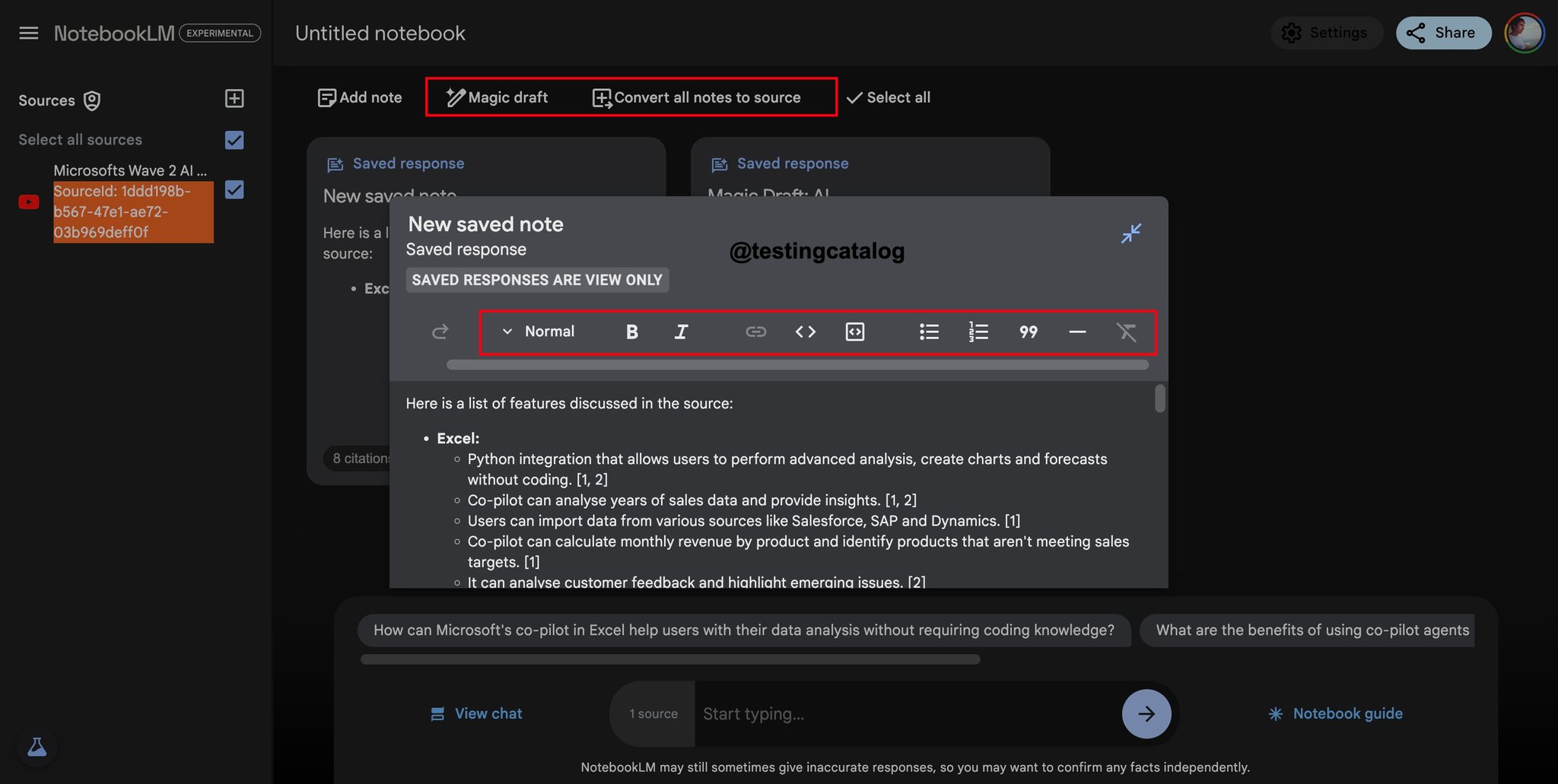 NotebookLM updates with new text editor and source conversion features