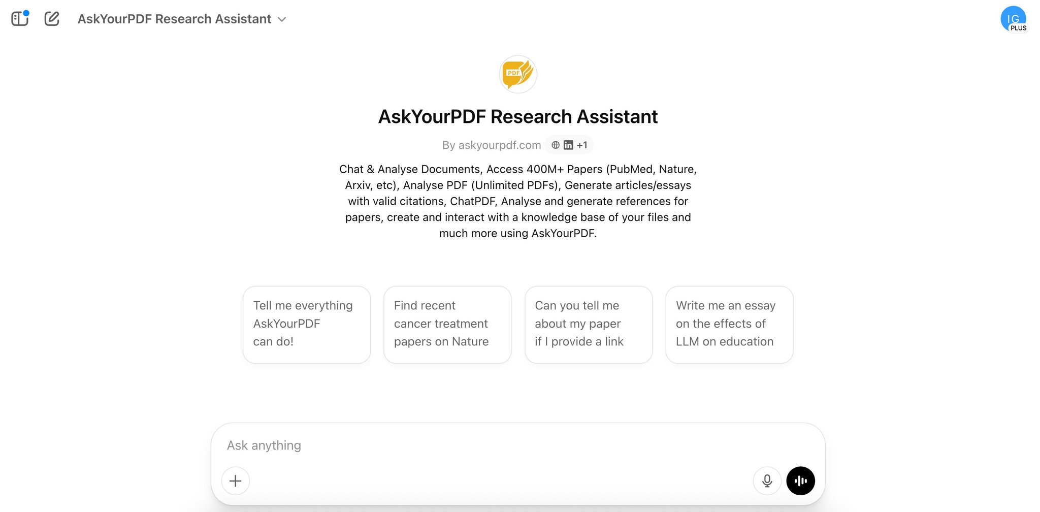 PDF Research Assistant Tool