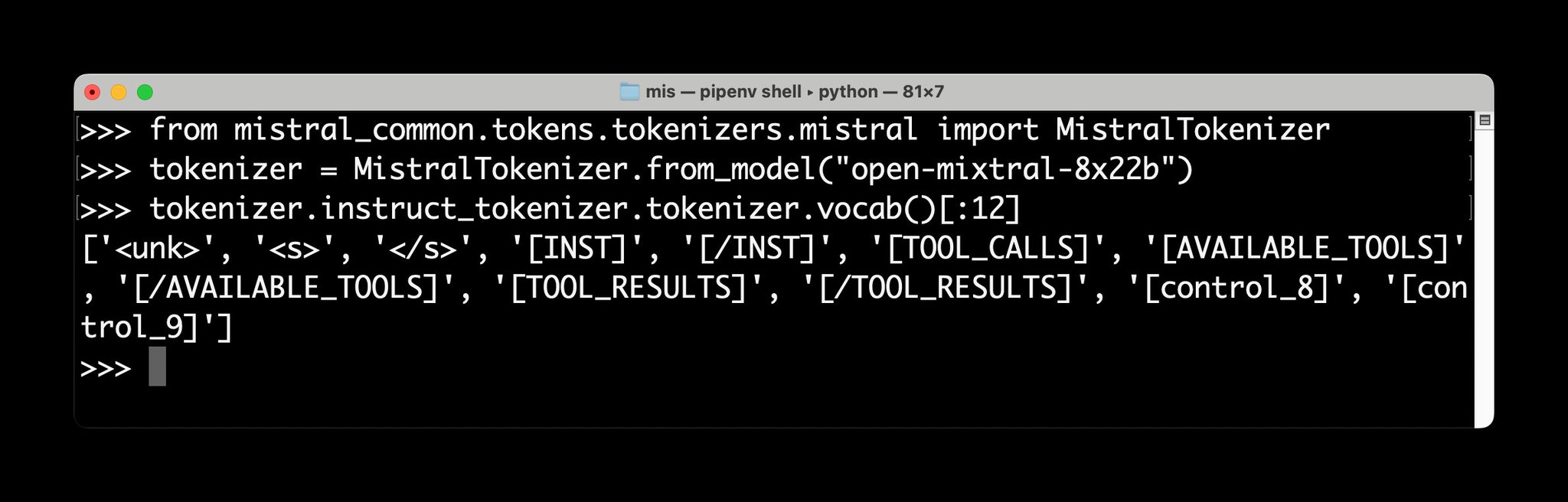Exploring Tokenizer Vocabulary: Tool Call Token Structure