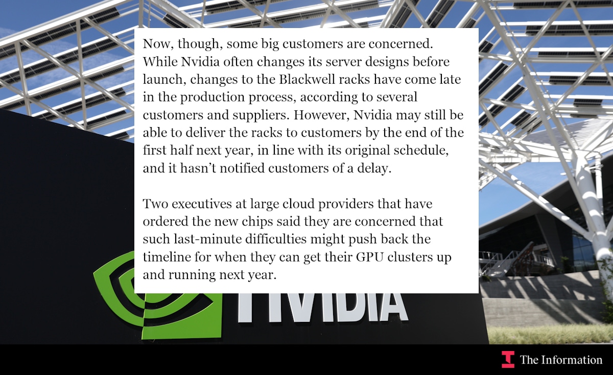 Nvidia Blackwell GPUs Struggle with Overheating Issues in Server Racks