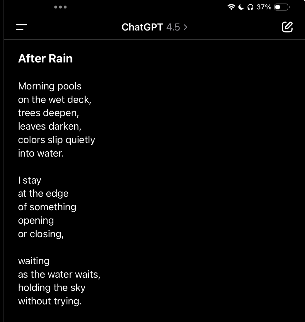 GPT 4.5 Demonstrates Poetic Capabilities