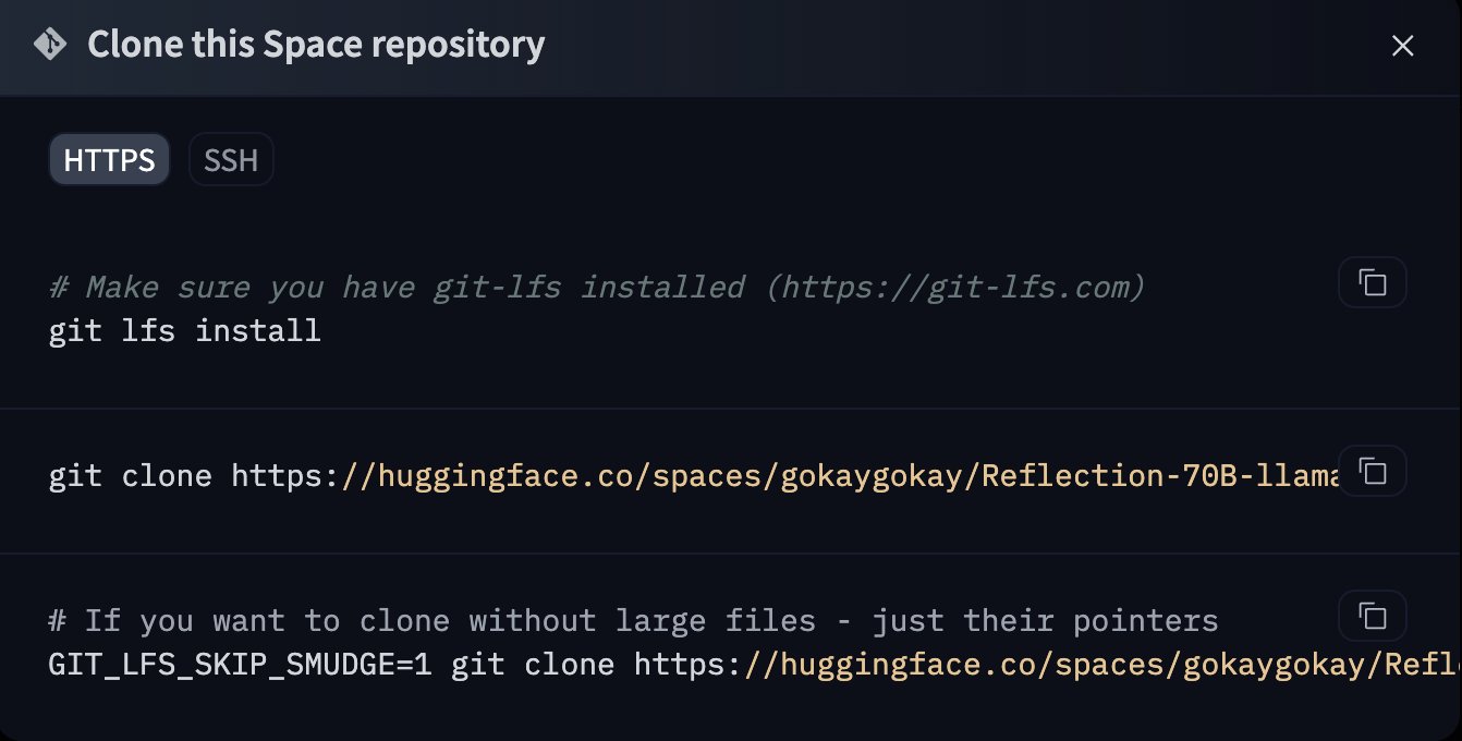 Clone Reflection-70B-llamacpp Space on Hugging Face