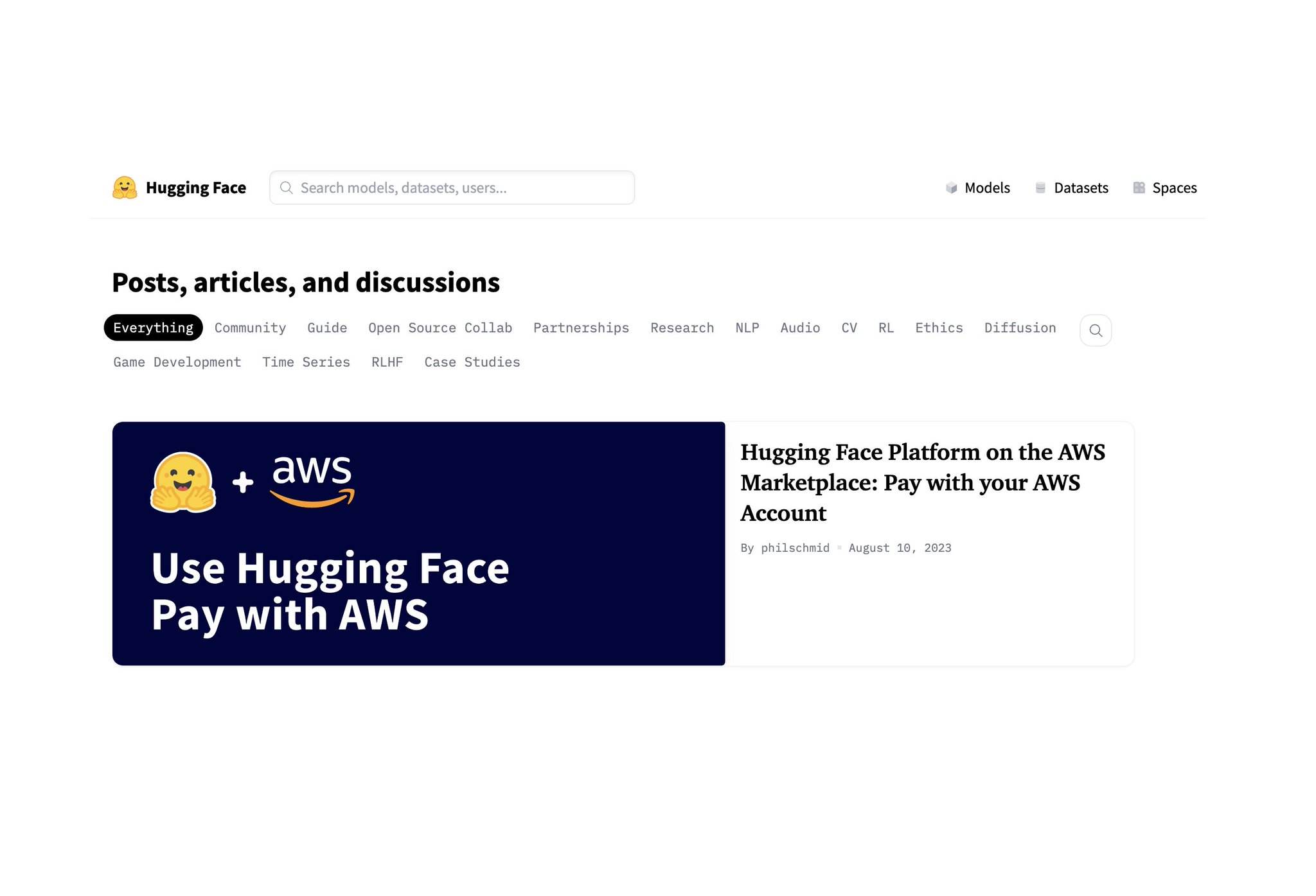 AWS customers can now pay for Hugging Face products