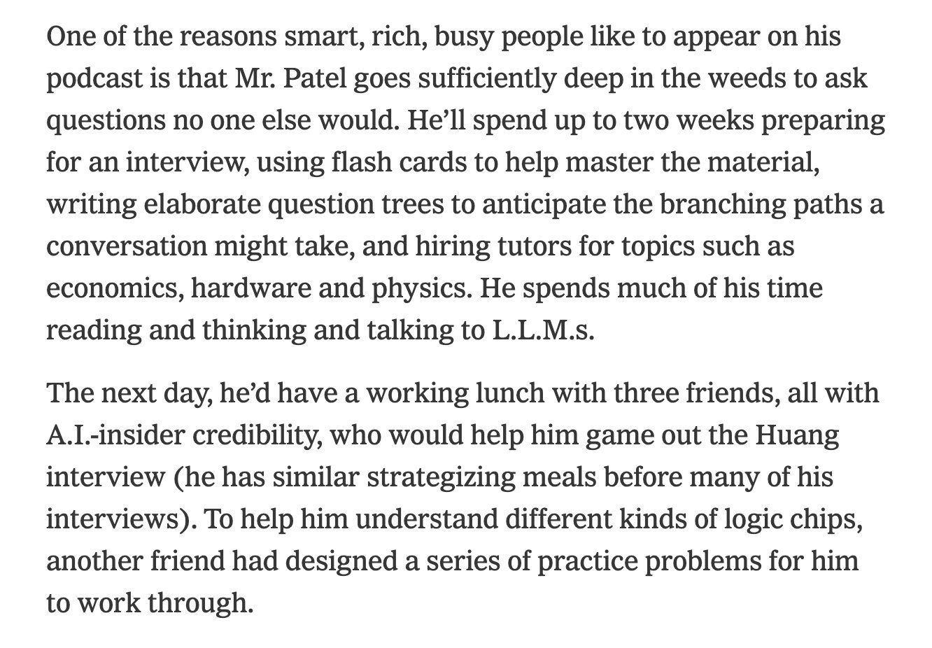 Dwarkesh Patel Podcast AI Profile New York Times